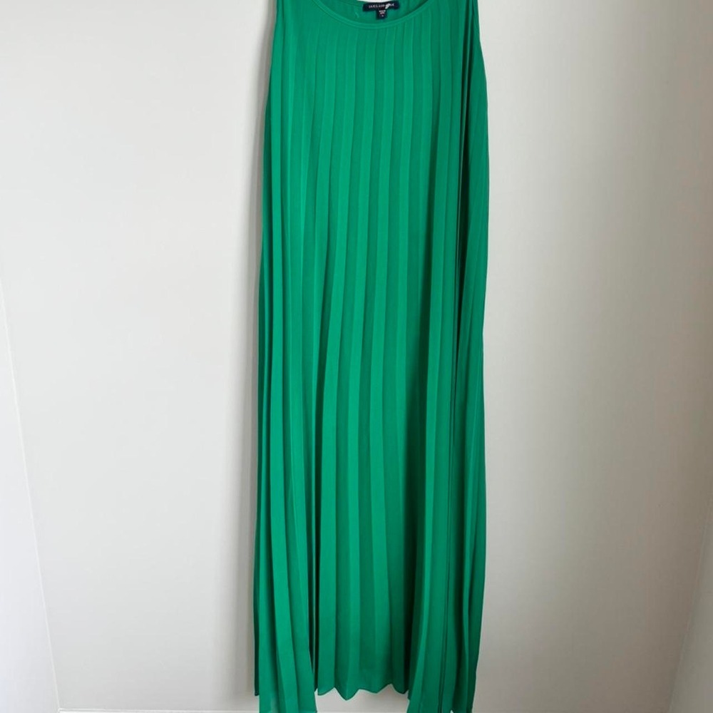 Primp Boutique Emerald Green Micro Pleated Spaghetti Strap Maxi Dress